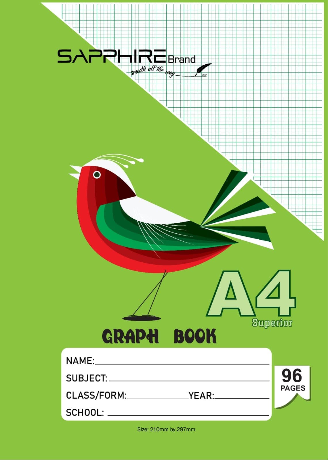 Sapphire Brand A4 Graph Book - 96 pages