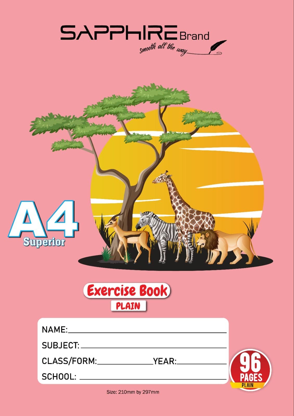 Sapphire Brand A4 Plain Exercise Book - 96 pages