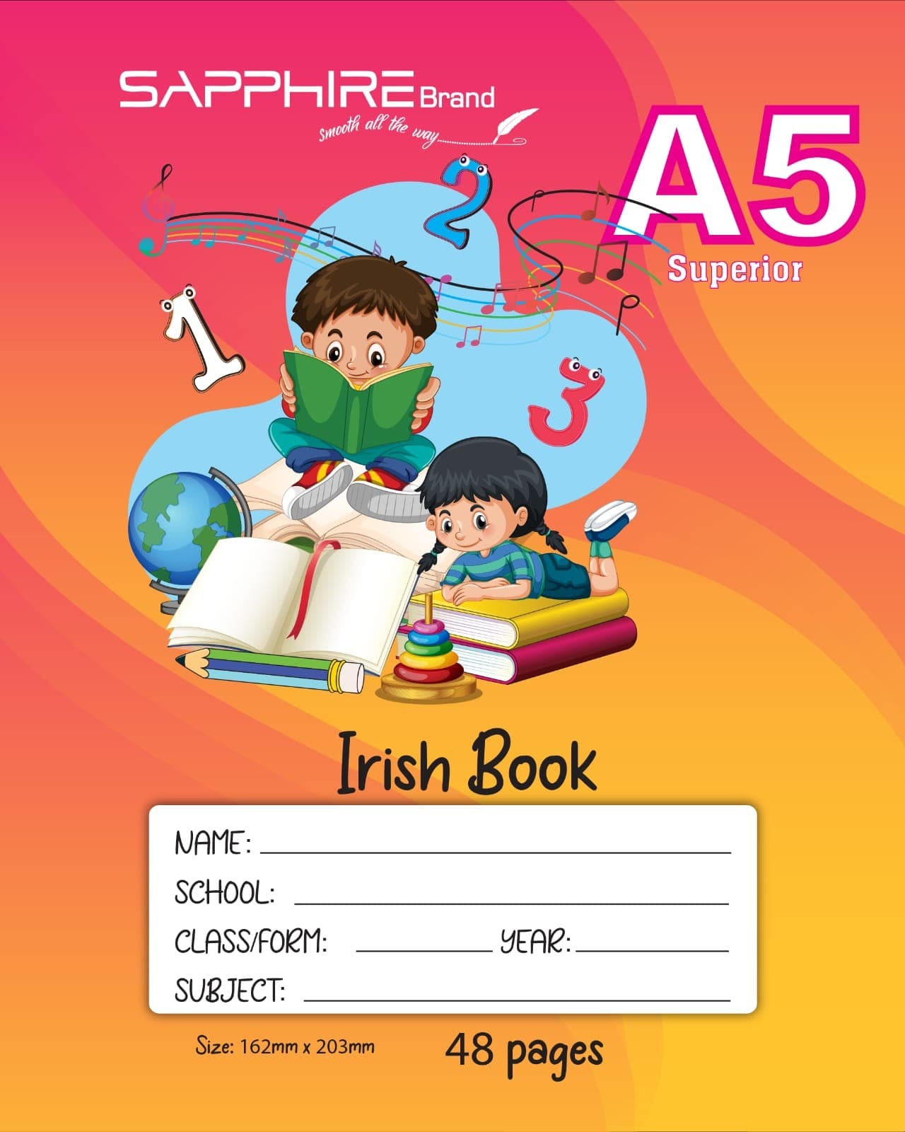 Sapphire Brand A5 Irish Book