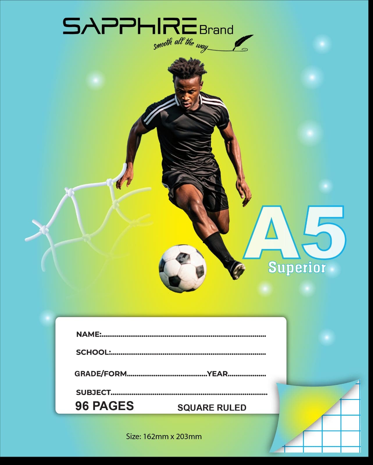 Sapphire Brand A5 Square Ruled exercise book - 96 pages